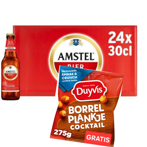 2x Amstel krat bier met gratis borrelnootjes