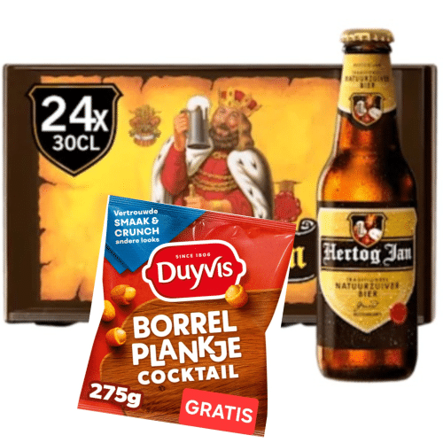 2x Hertog Jan krat bier met gratis borrelnootjes