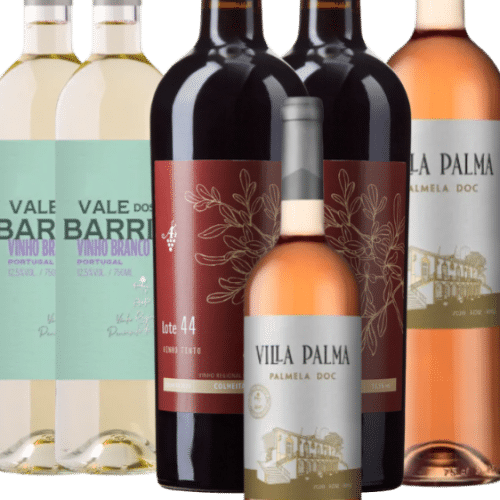 6 flessen: 2x Vale Barris Witte, 2x Lote 44 Rode, 2x Palma Rose