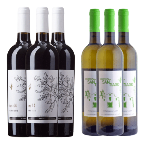 6 flessen: 3x Lote 44 Rode Reserve / 3x Comenda Santiago Witte