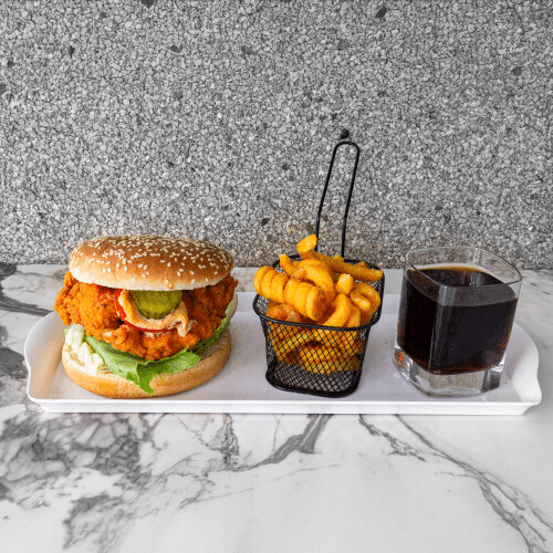 Chicken and more burger menu