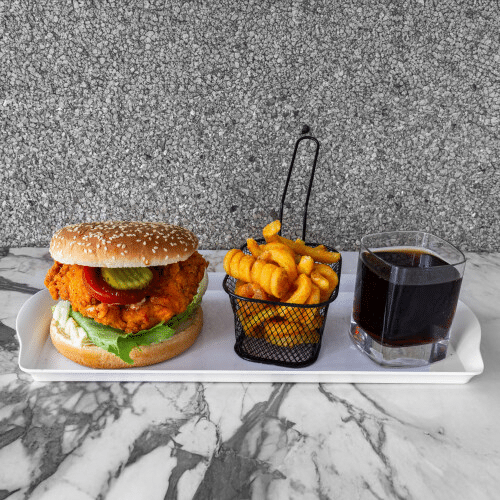 Hot and fire chicken burger menu