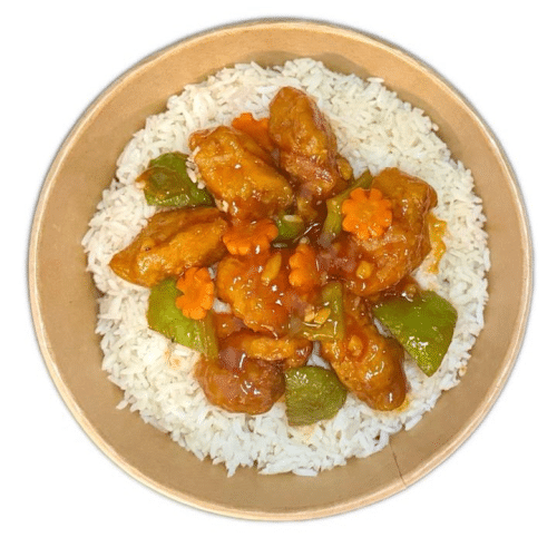 Ricebowl zoet zure kip