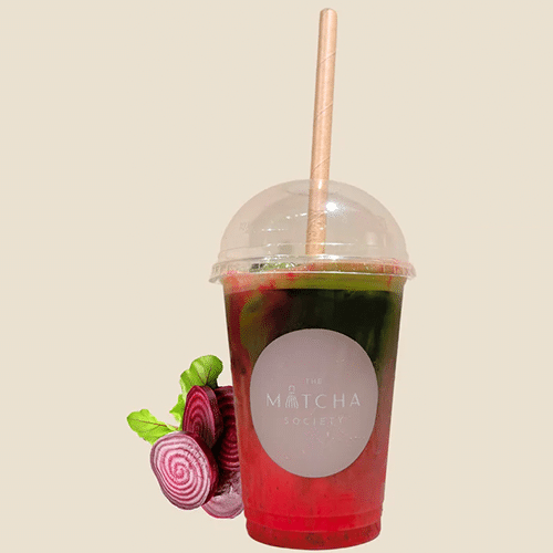 Beetroot iced latte