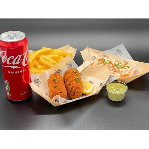 Shrimp Croquette Combo (Including Fries + Coleslaw Salad + Drink & Sauce)