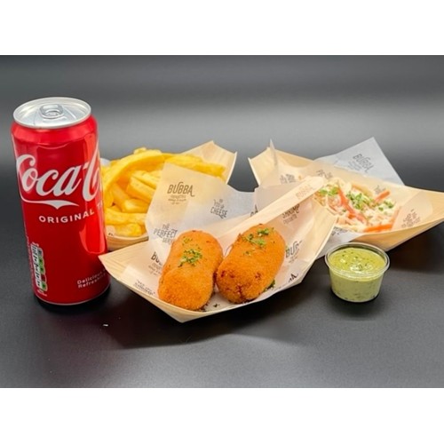 Crayfish Croquette Combo (Including Fries + Coleslaw Salad + Drink & Sauce)