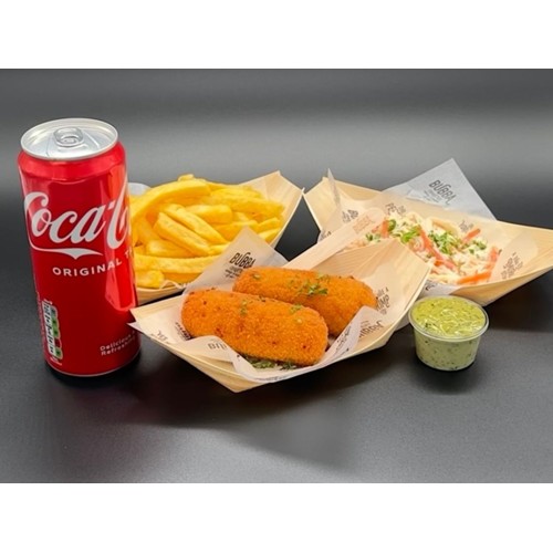 Sweetbreads Croquette Combo (Including Fries + Coleslaw Salad + Drink & Sauce)