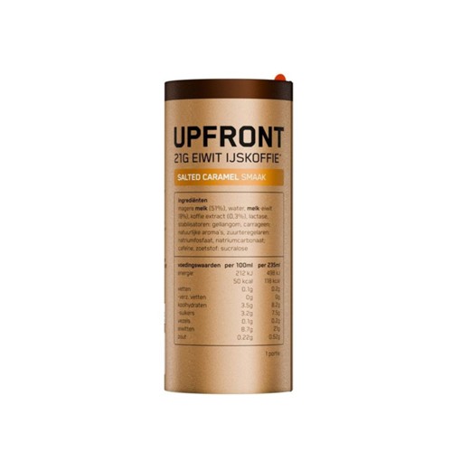 Upfront ijskoffie salted caramel Blik 235 milliliter