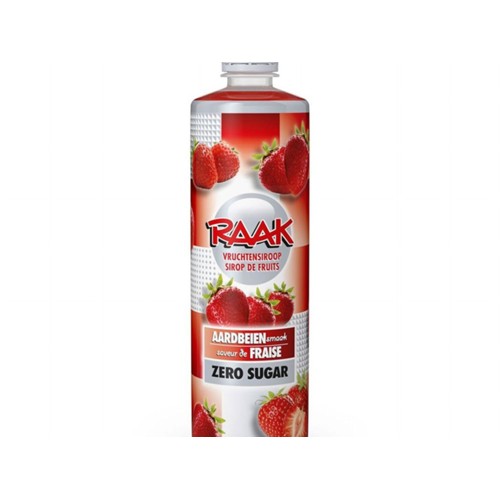 Raak vruchtensiroop aardbei  0.75 Liter