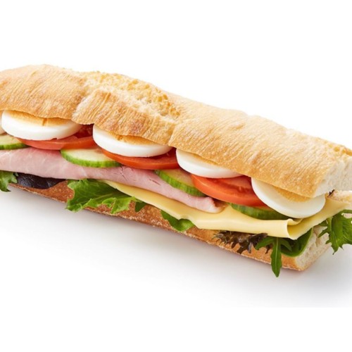 Witte ciabatta gezond ham 