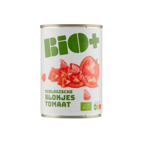 Bio+ Biologische tomatenblokjes blik 400 gram