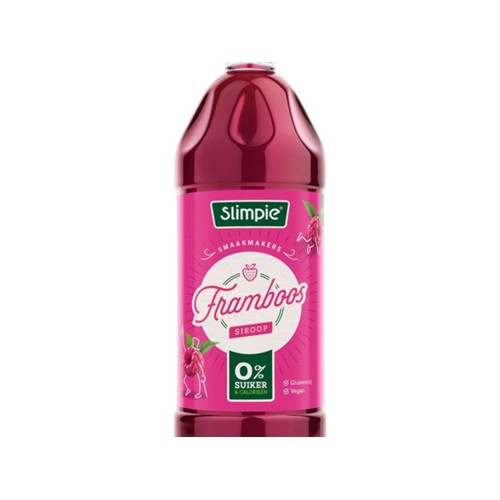 Slimpie limonadesiroop framboos  650 Milliliter