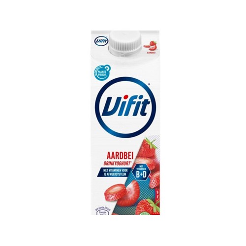 Vifit Drinkyoghurt Aardbei 500 Milliliter