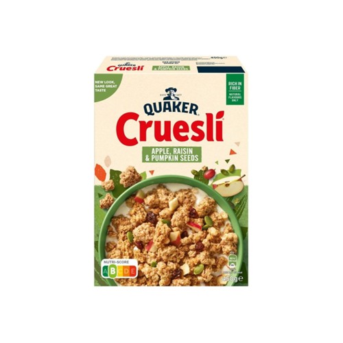 Quaker cruesli appel en rozijn doos 450 gr