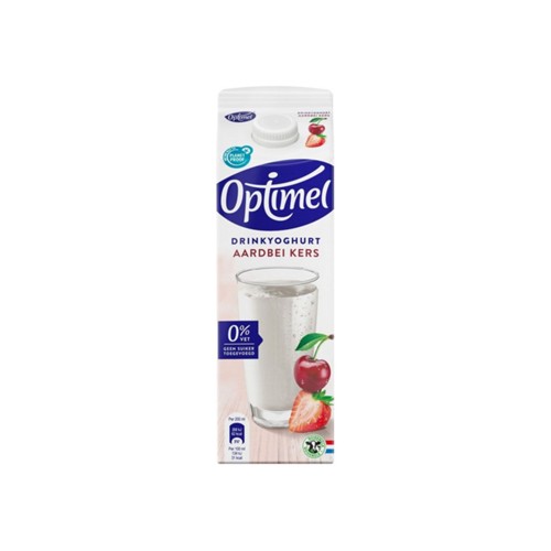 Optimel drink aardbei kers 1 liter