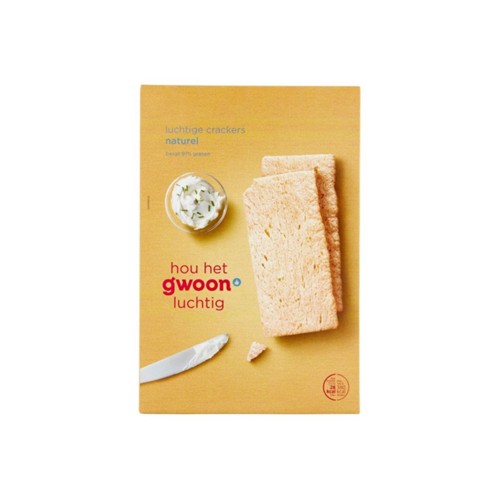 g'woon crackers lucht naturel doos 250 gram