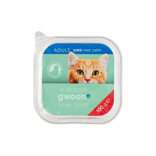 g'woon adult kat pate met zalm 100 gram
