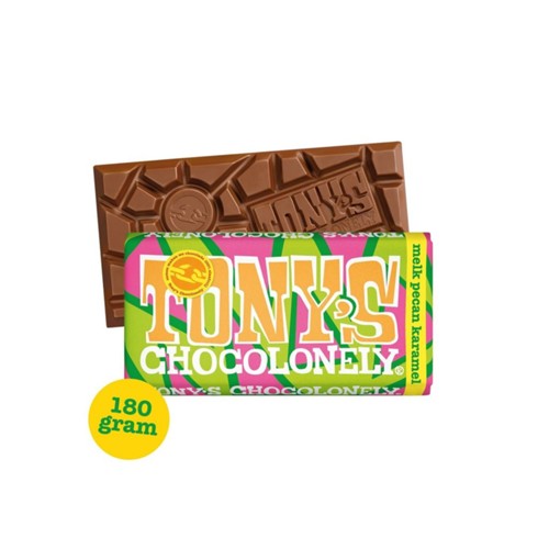 Tony's chocolonely melk pecan crunch karamel 180 gram
