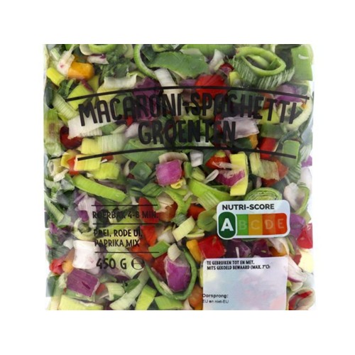  macaroni spaghetti groenten Zak 450 Gram