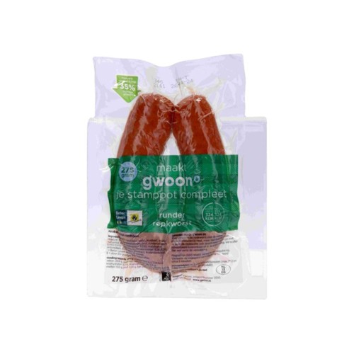 g'woon rund rookworst 275 gr