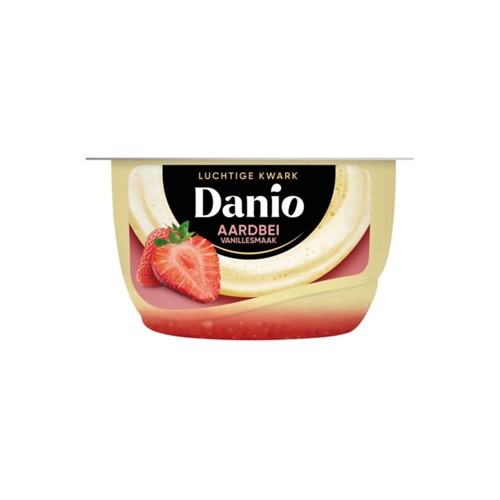 Danio luchtige kwark vanille aardbei 250 gram