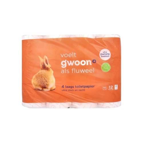 g'woon toiletpapier 4-laags zak 12 stuks