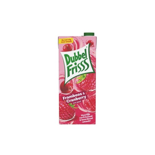DubbelFrisss Vruchtendrank framboos cranberry Pak 1.5 liter