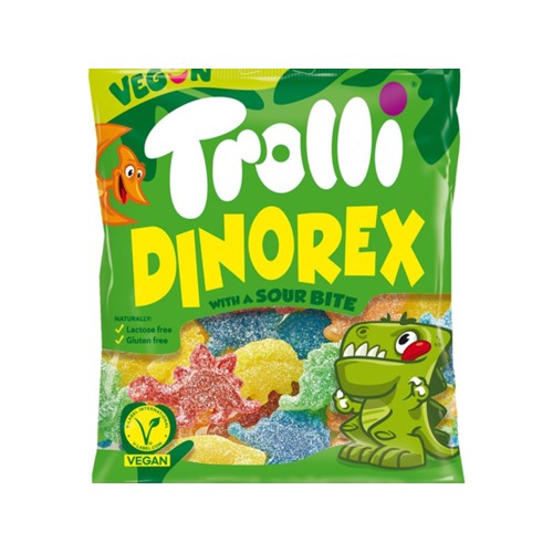 Trolli snoep dino rex veggie Zak 200 Gram