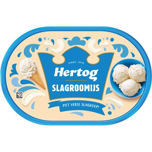 Hertog slagroomijs 900 Milliliter