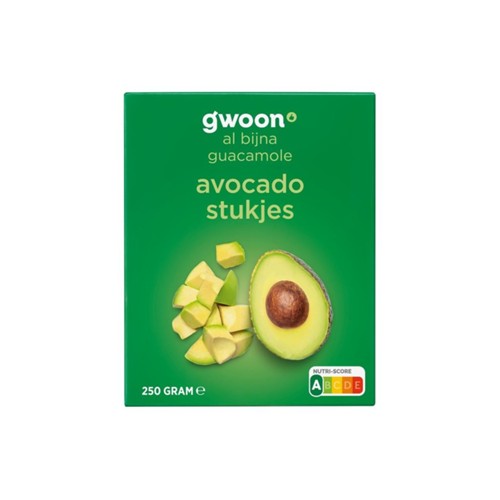 g'woon avocado blokjes doos 250 gram