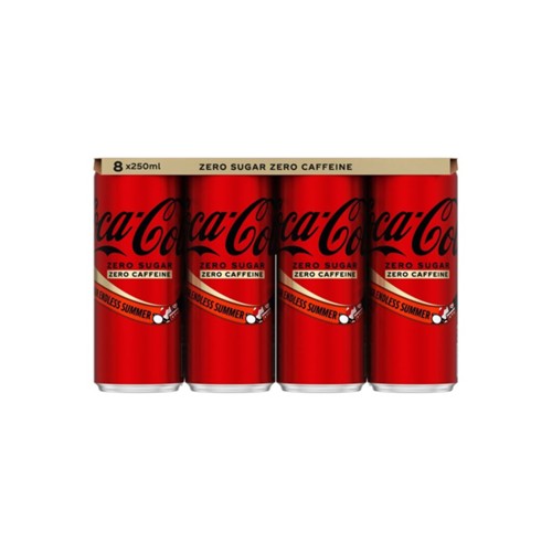 Coca Cola zero caffeïne blik 8 x 250 ml