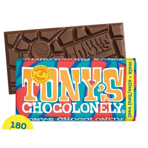 Tony's chocolonely melk karamel amandel  180 Gram