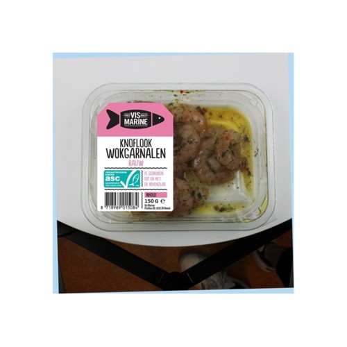 Vis Marine wokgarnalen knoflook 150 gram