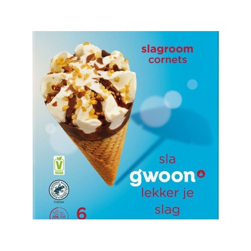g'woon slagroom cornets Doos 6 Stuks