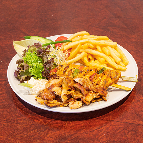 Kipshaslick en kipdöner mixed grill