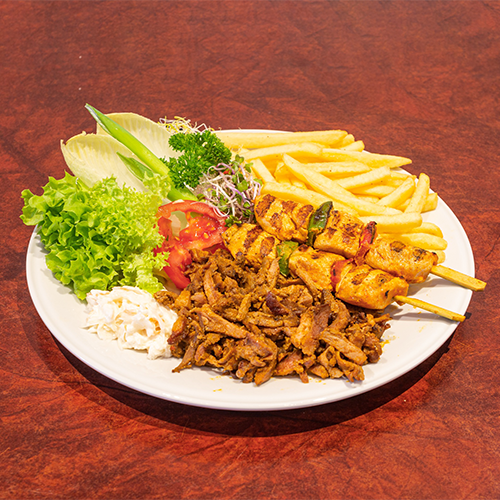 Shoarma en kipshaslick mixed grill