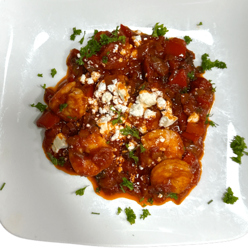 Garides saganaki