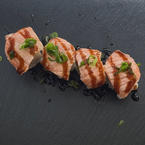 Flamed sake roll