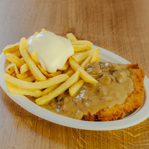 Jägerschnitzel menu