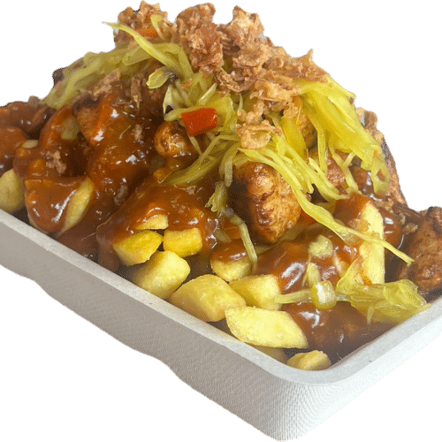 Loaded fries saté
