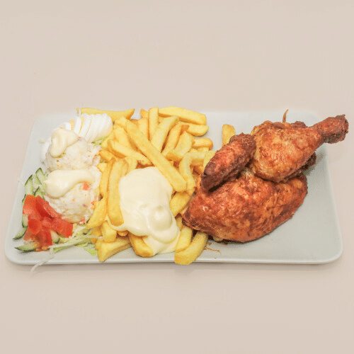 Halve kip menu