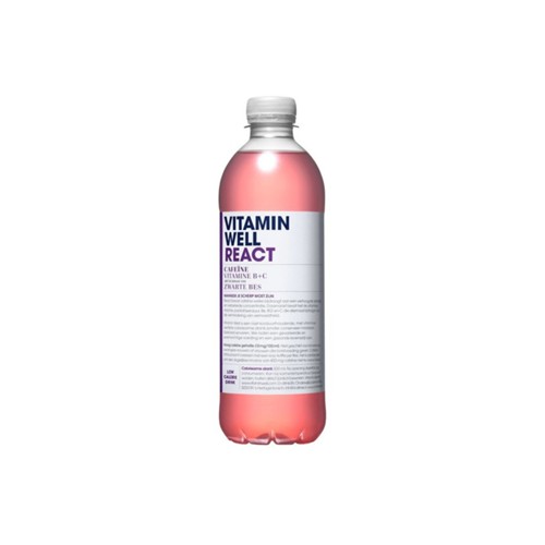 Vitamin Well react zwarte bes fles 500 ml