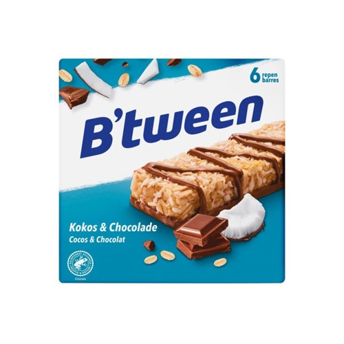 Hero b'tween mueslireep kokos & chocolade 6 stuks