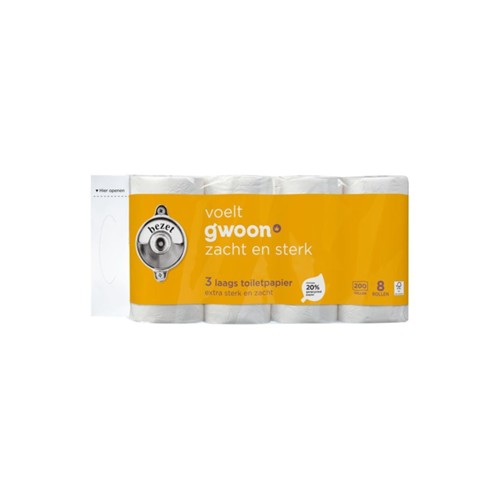 g'woon toiletpapier 3 laags