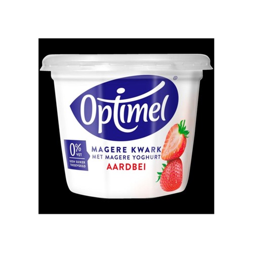 Optimel Magere kwark aardbei 0% vet 500 gram