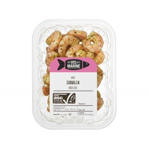Vis Marine asc wokgarnalen knoflook 150 gram