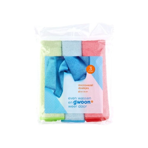 g'woon doekjes microvezel 3 stuks