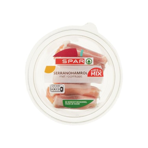 SPAR Serrano kaas rolletjes 100 gram