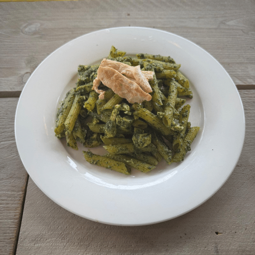 Pasta pesto met kip, als je het perse wil