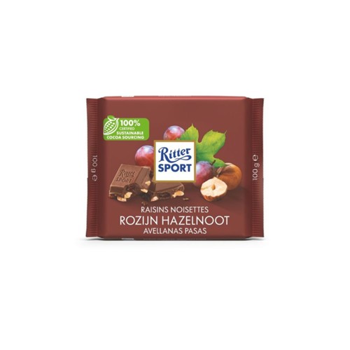 Ritter Sport rozijn hazelnoot 100 gram